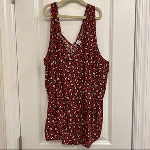Red Leopard Print Tank Blouse